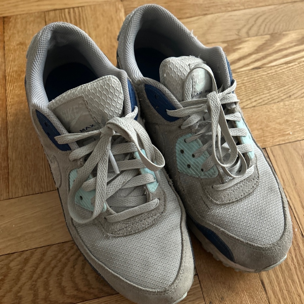 Nike Air Max 90 Mens White Platinum Glacier Blue Men's Shoes Size 8